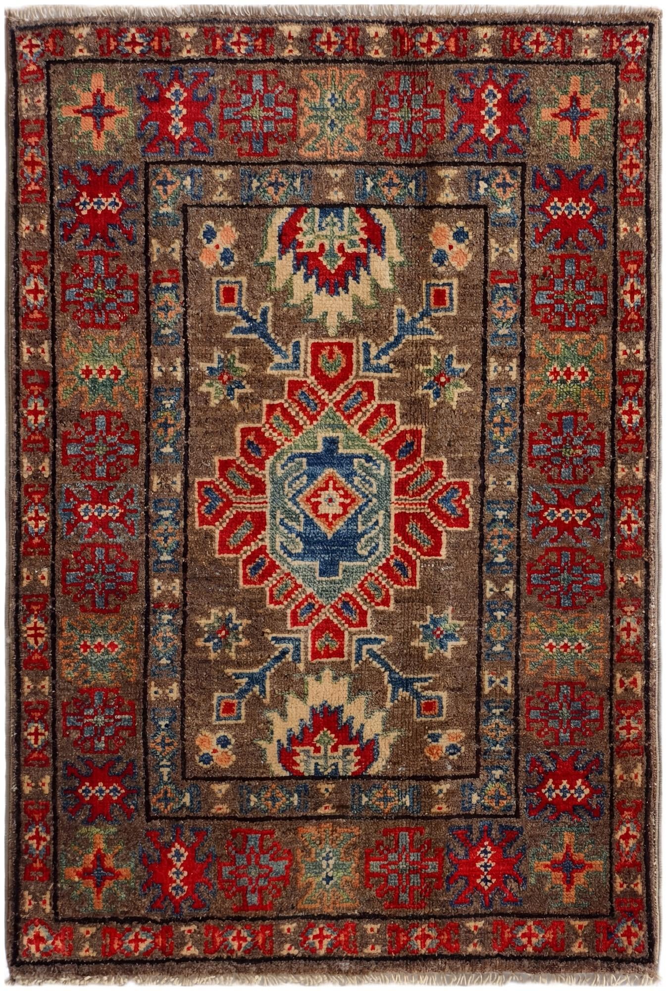 2' x 3' 1 Hand Knotted Kazak Rug