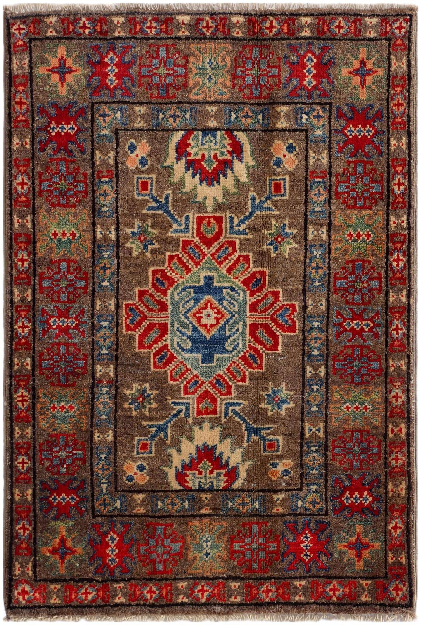 2' x 3' 1 Hand Knotted Kazak Rug
