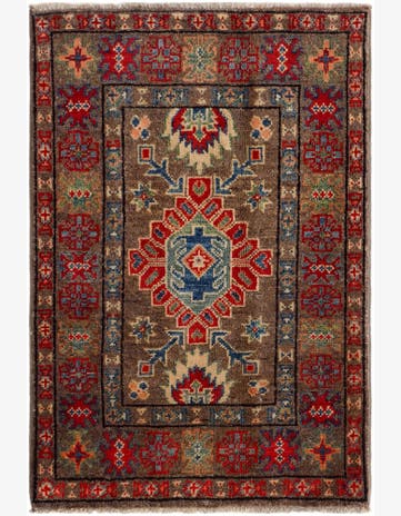 2' x 3' 1 Hand Knotted Kazak Rug