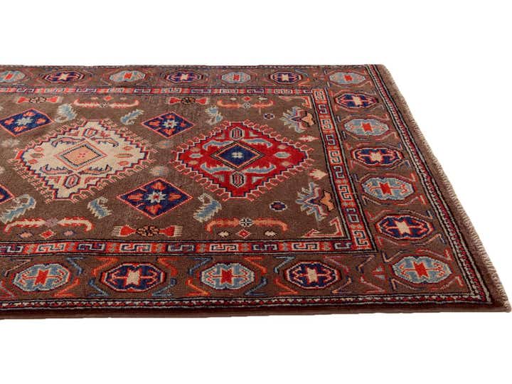 3' 4 x 4' 9 Hand Knotted Kazak Rug