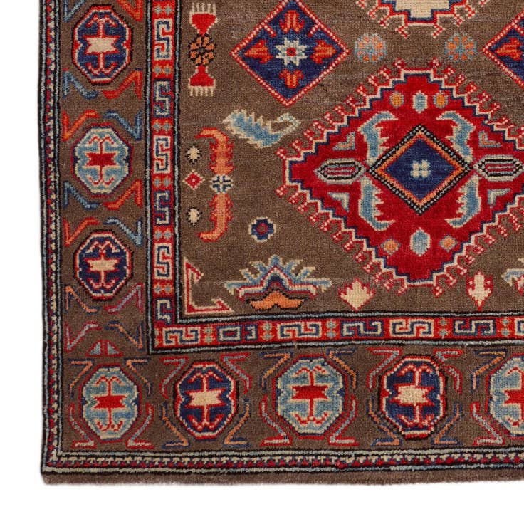 Detail image of 3' 4 x 4' 9 Hand Knotted Kazak Rug