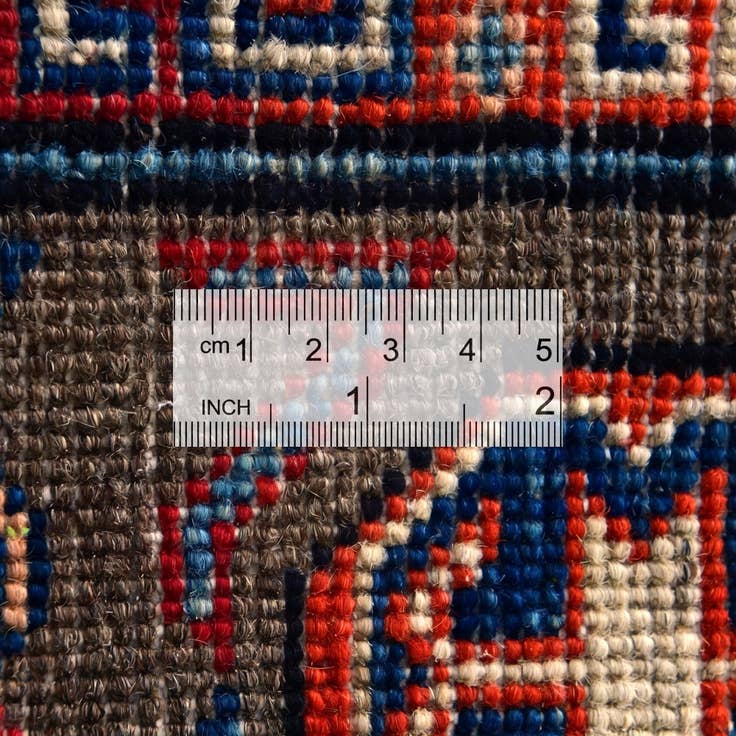 Detail image of 3' 4 x 4' 9 Hand Knotted Kazak Rug