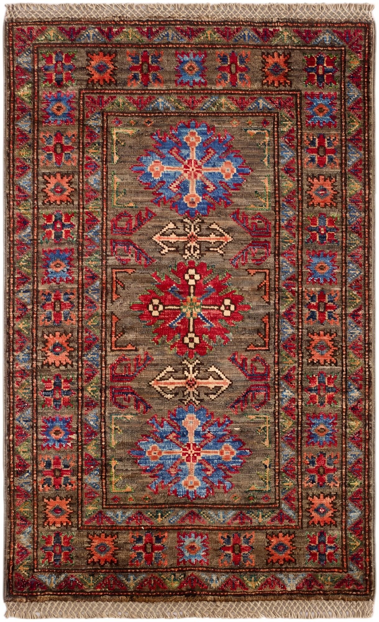2' x 3' 1 Hand Knotted Kazak Rug