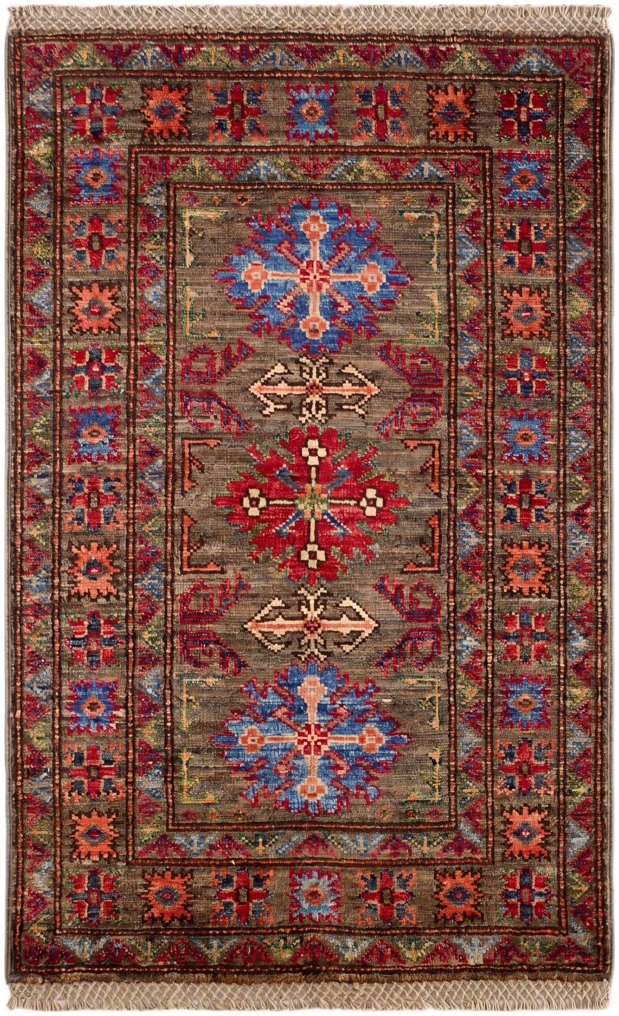 2' x 3' 1 Hand Knotted Kazak Rug