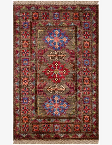 2' x 3' 1 Hand Knotted Kazak Rug
