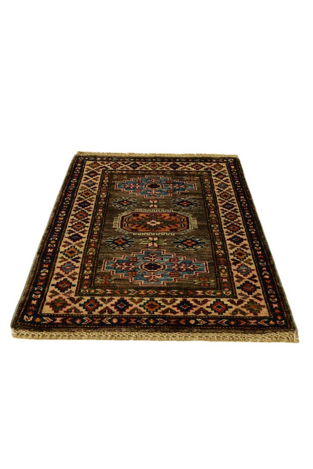 Detail image of 2' 1 x 2' 11 Hand Knotted Kazak Rug