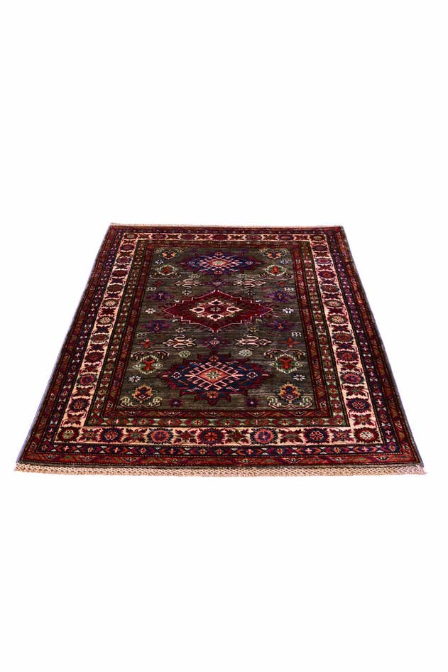 Detail image of 3' 5 x 5' Hand Knotted Kazak Rug