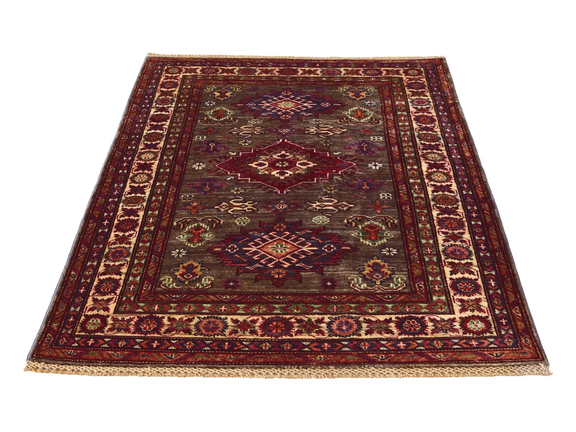 3' 5 x 5' Hand Knotted Kazak Rug