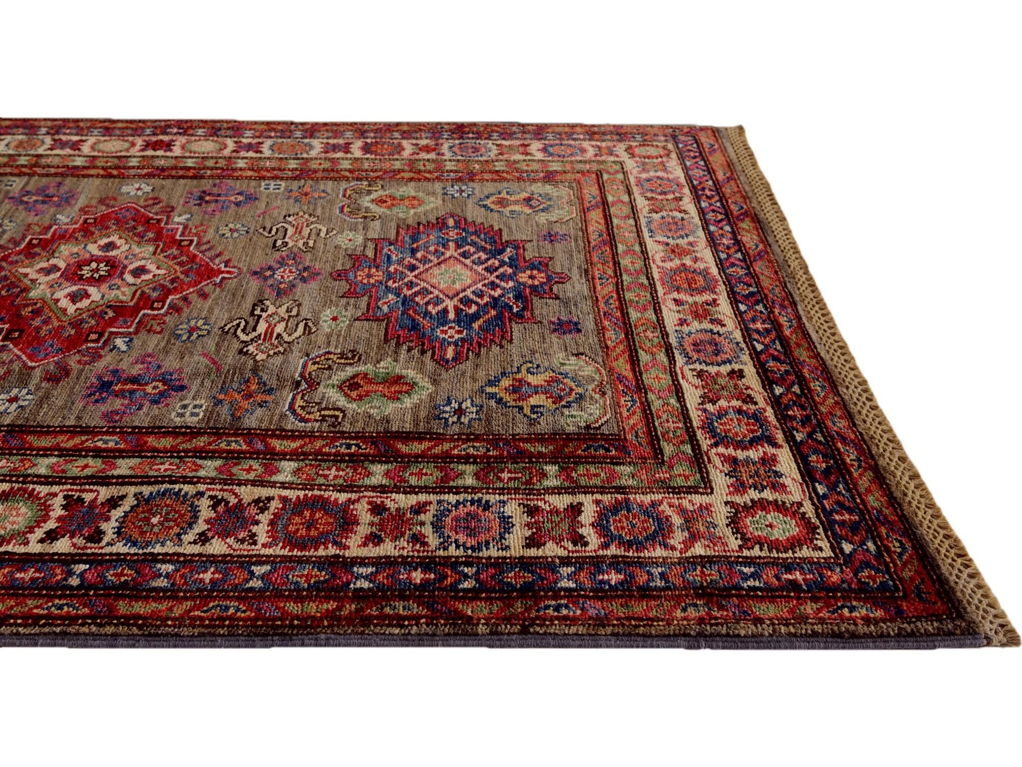 3' 5 x 5' Hand Knotted Kazak Rug