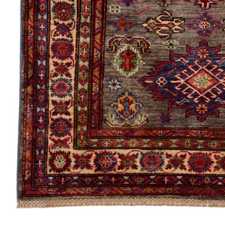 Detail image of 3' 5 x 5' Hand Knotted Kazak Rug