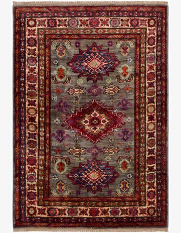 3' 5 x 5' Hand Knotted Kazak Rug
