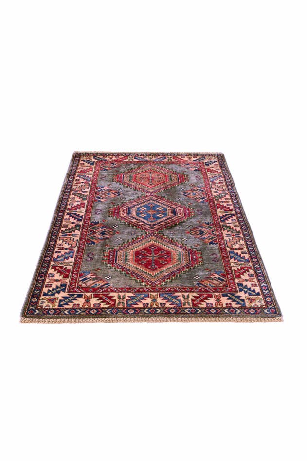 Detail image of 3' 4 x 5' 3 Hand Knotted Kazak Rug