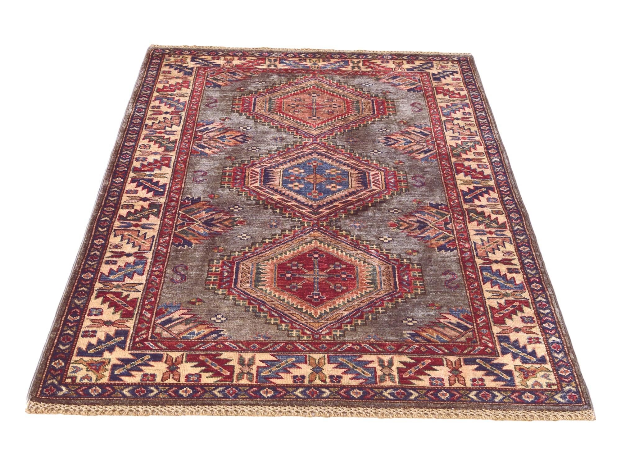 3' 4 x 5' 3 Hand Knotted Kazak Rug