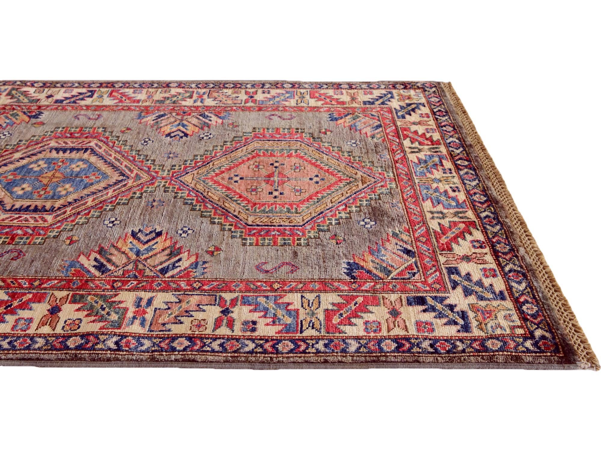 3' 4 x 5' 3 Hand Knotted Kazak Rug