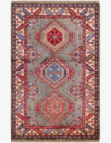 3' 4 x 5' 3 Hand Knotted Kazak Rug