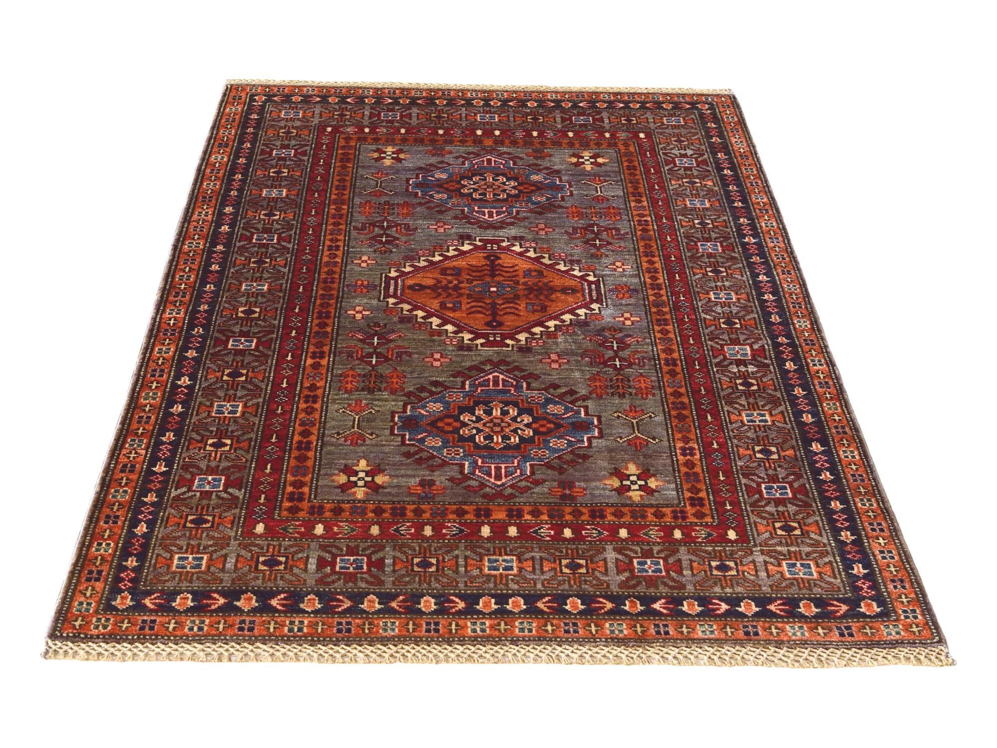 3' 4 x 5' 1 Hand Knotted Kazak Rug