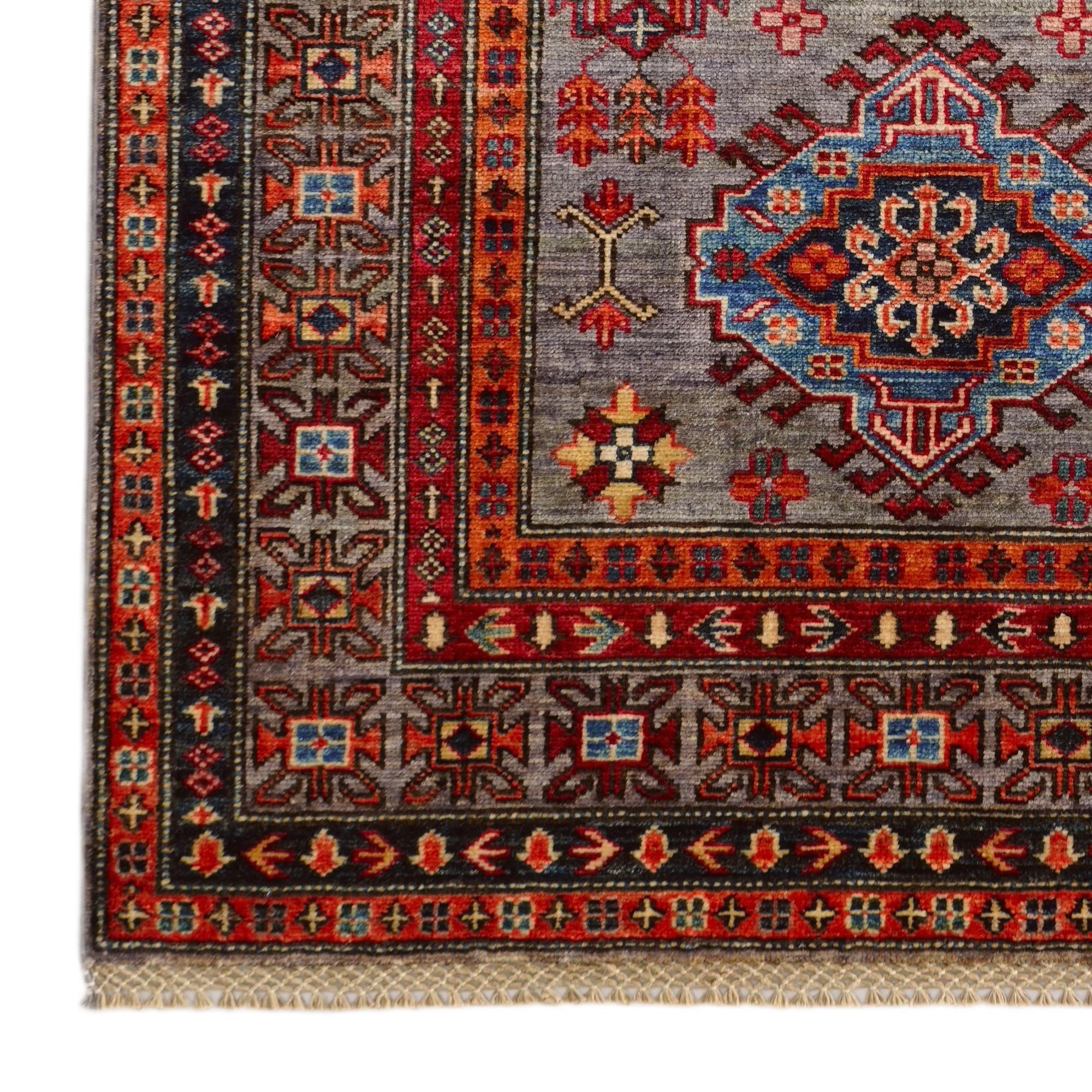 3' 4 x 5' 1 Hand Knotted Kazak Rug
