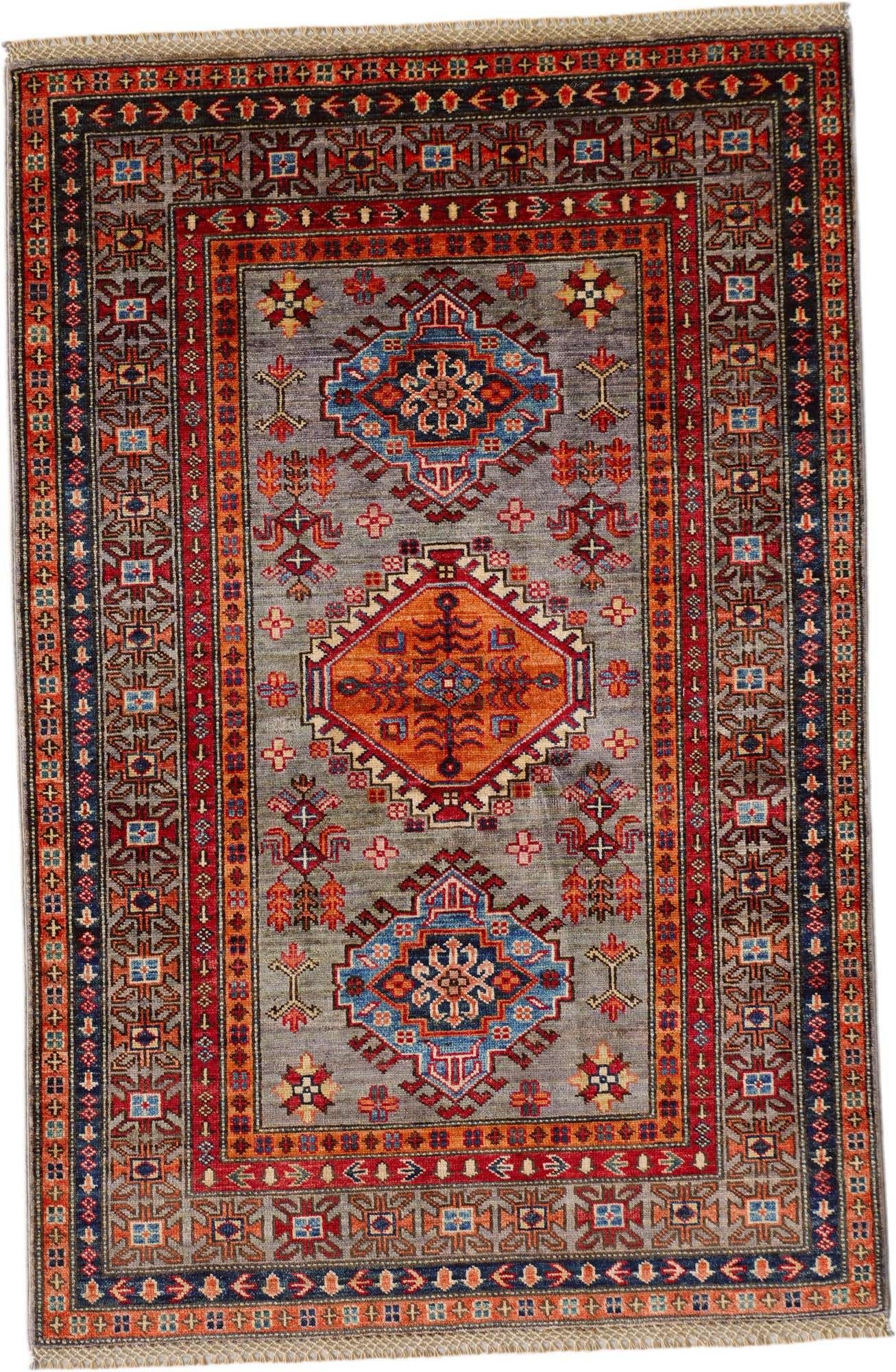 3' 4 x 5' 1 Hand Knotted Kazak Rug