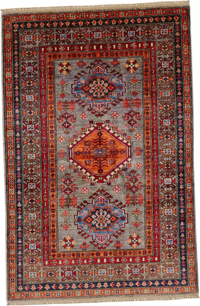 3' 4 x 5' 1 Hand Knotted Kazak Rug