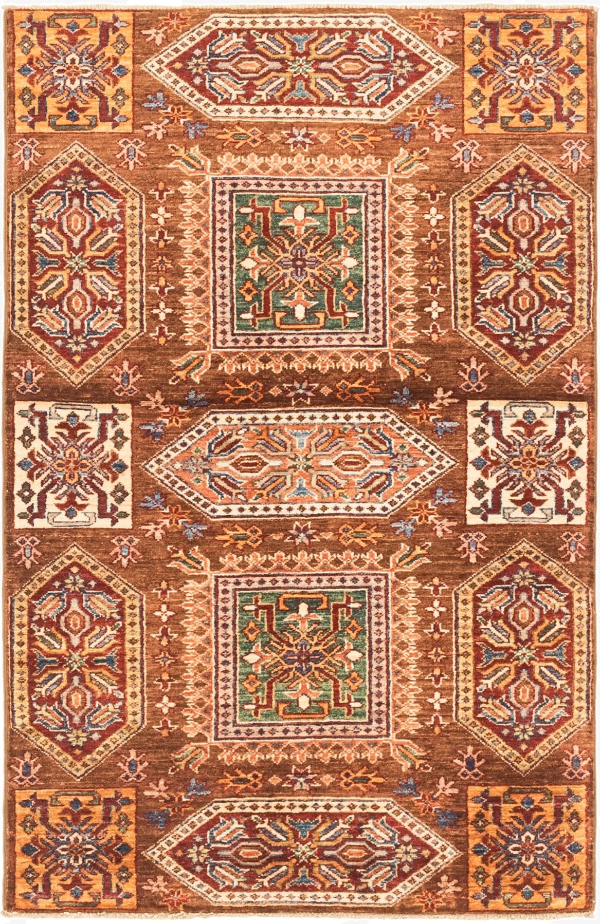 3' 4 x 5' 2  Hand Knotted Kazak Rug