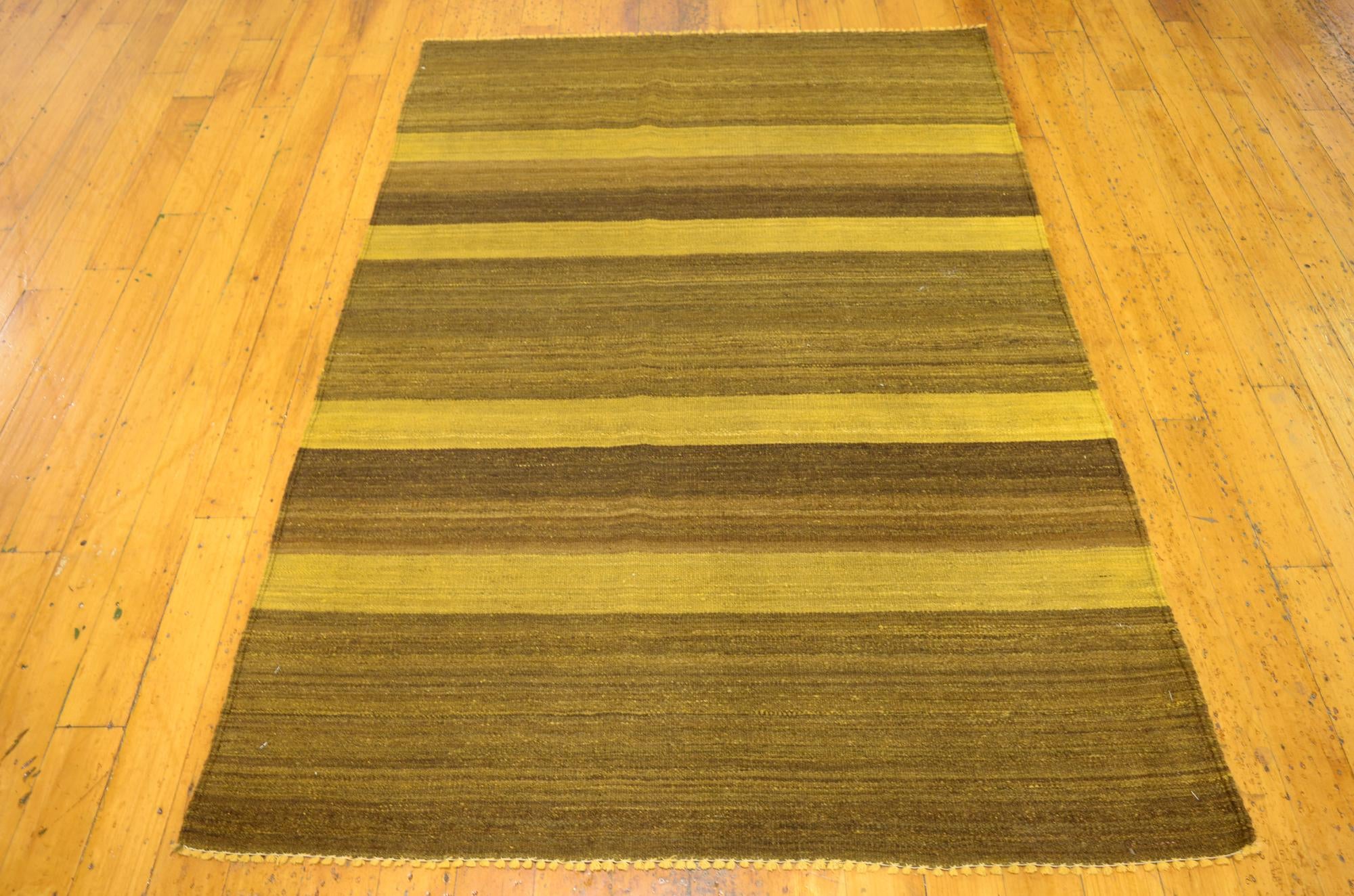 4' 1 x 5' 10 Hand Woven Kilim Afghan Wool Rug