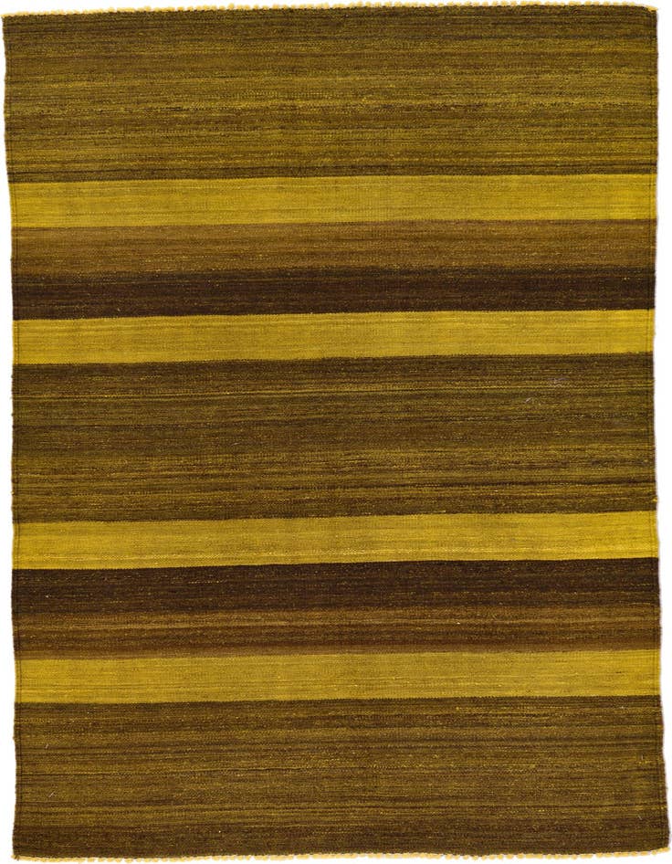 Detail image of 4' 1 x 5' 10 Hand Woven Kilim Afghan Wool Rug