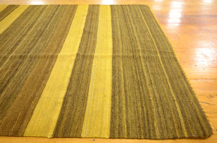 4' 1 x 5' 8 Hand Woven Kilim Afghan Wool Rug