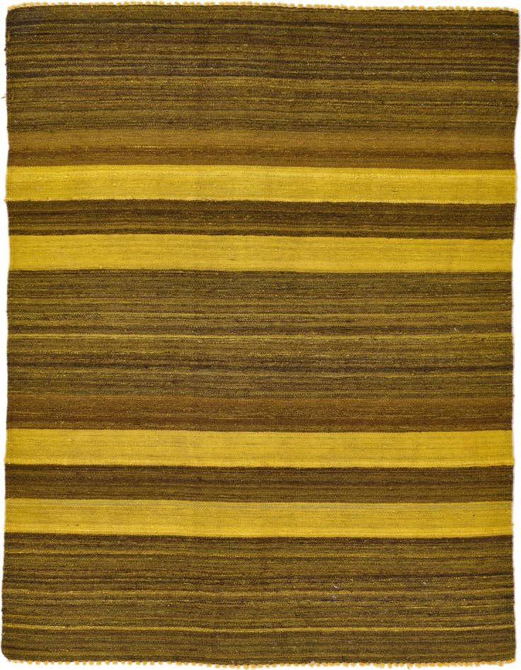 Detail image of 4' 1 x 5' 8 Hand Woven Kilim Afghan Wool Rug