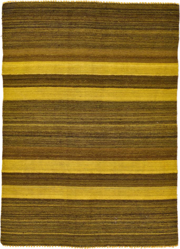 Detail image of 4' 1 x 5' 8 Hand Woven Kilim Afghan Wool Rug