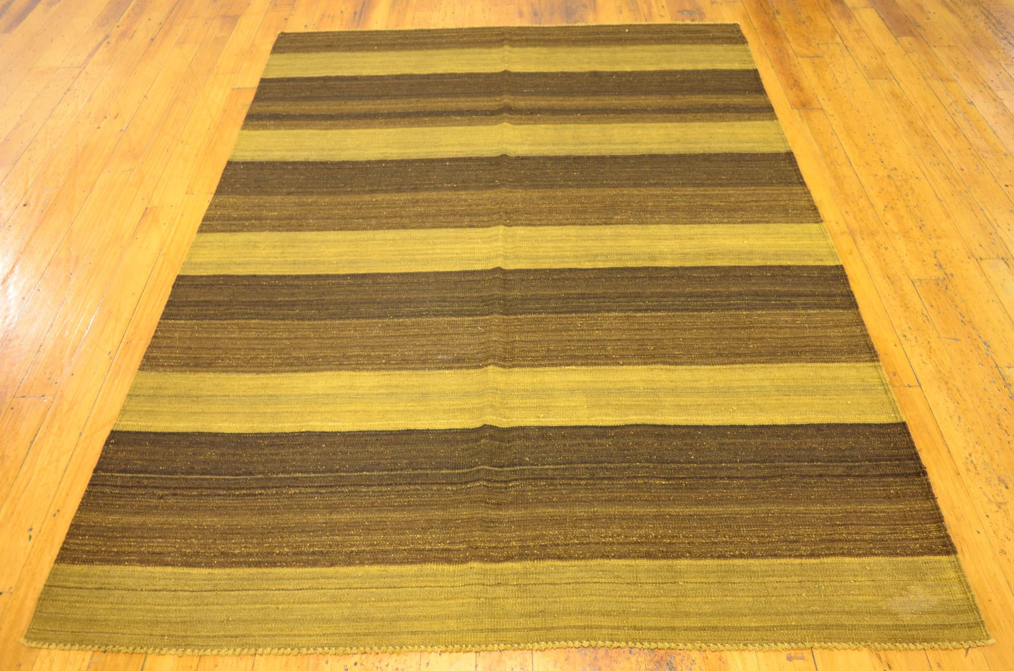 5' 1 x 6' 11 Hand Woven Kilim Afghan Wool Rug