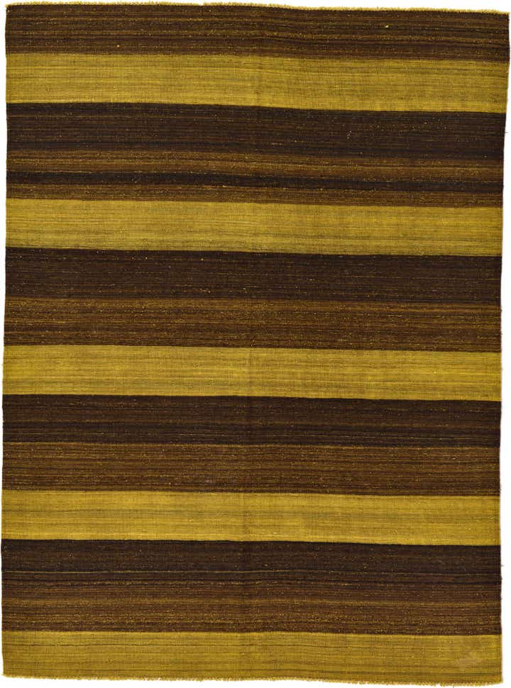 5' 1 x 6' 11 Hand Woven Kilim Afghan Wool Rug