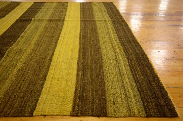 Detail image of 4' 2 x 5' 7 Hand Woven Kilim Afghan Wool Rug