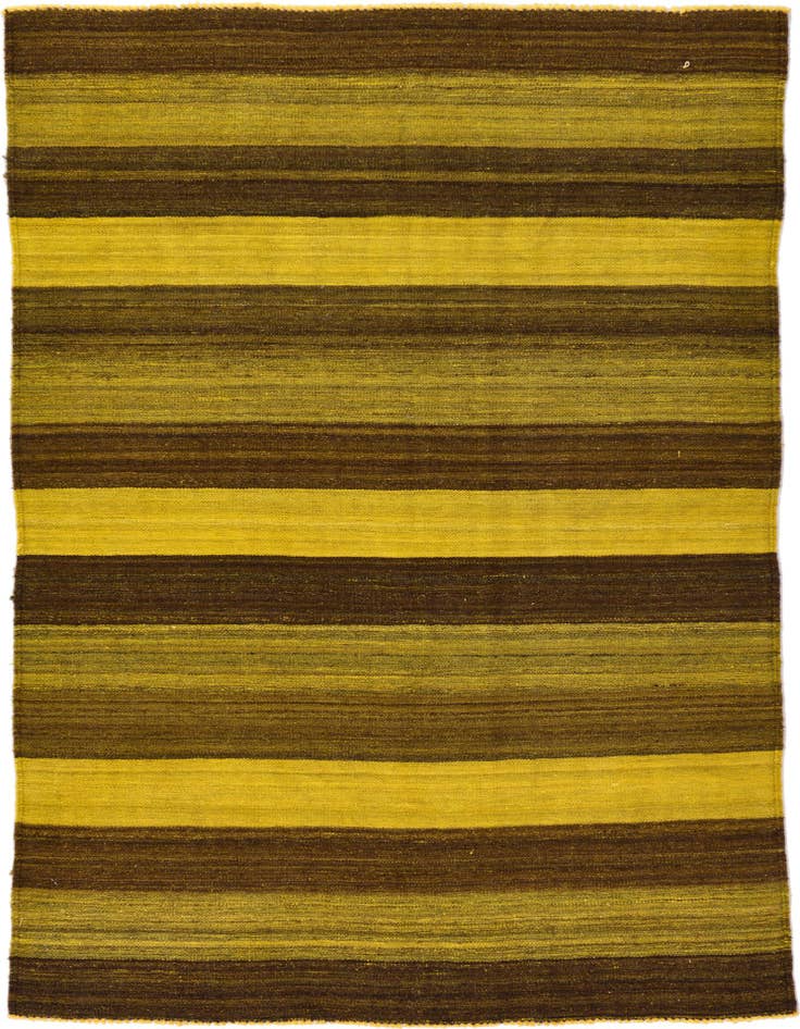 Detail image of 4' 2 x 5' 7 Hand Woven Kilim Afghan Wool Rug