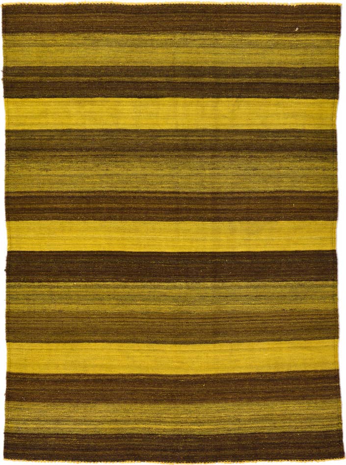 Detail image of 4' 2 x 5' 7 Hand Woven Kilim Afghan Wool Rug