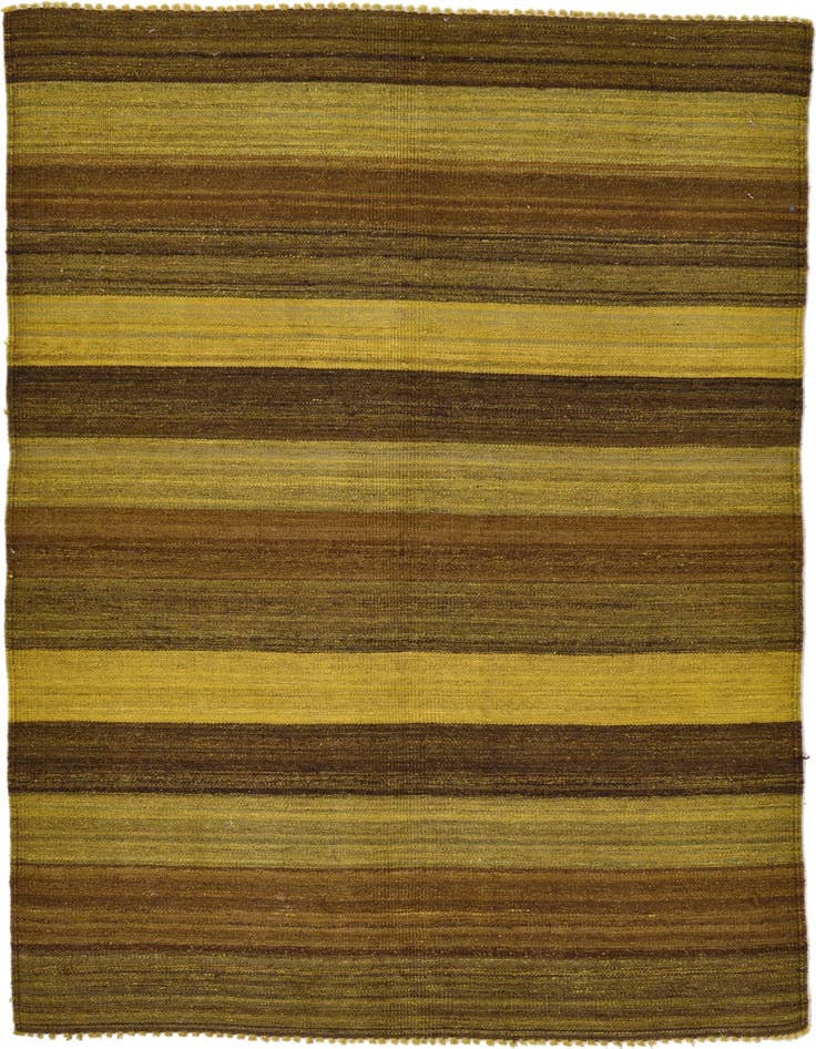 Detail image of 4' 1 x 5' 8 Hand Woven Kilim Afghan Wool Rug