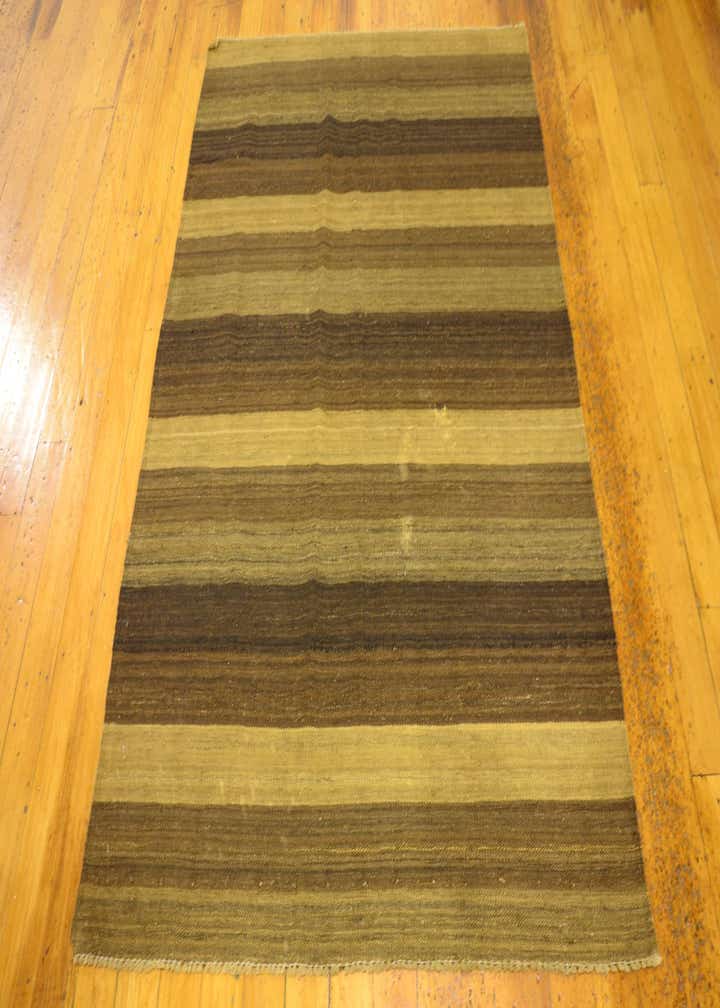 4' 1 x 5' 6 Hand Woven Kilim Afghan Wool Rug