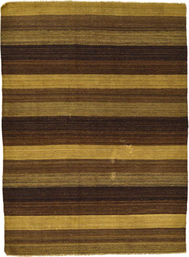 4' 1 x 5' 6 Hand Woven Kilim Afghan Wool Rug