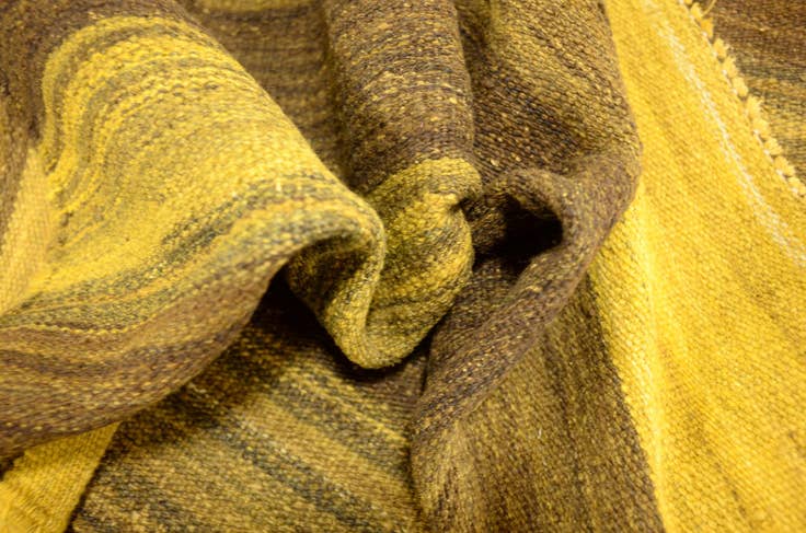 Detail image of 4' 2 x 5' 10 Hand Woven Kilim Afghan Wool Rug