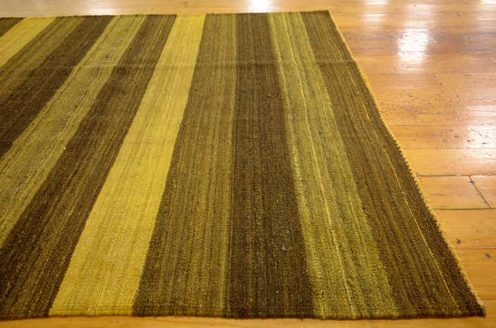 4' 2 x 5' 10 Hand Woven Kilim Afghan Wool Rug
