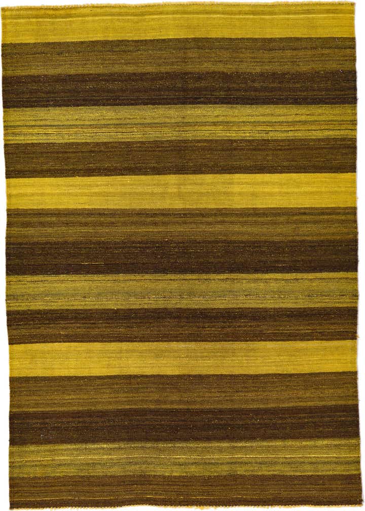 4' 2 x 5' 10 Hand Woven Kilim Afghan Wool Rug