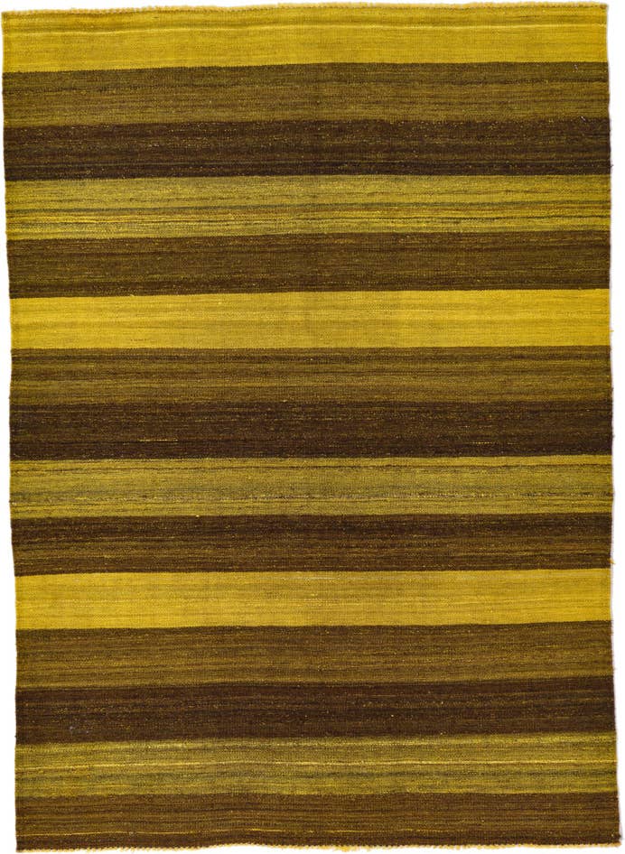 Detail image of 4' 2 x 5' 10 Hand Woven Kilim Afghan Wool Rug