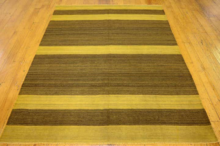 5' 3 x 6' 9 Hand Woven Kilim Afghan Wool Rug