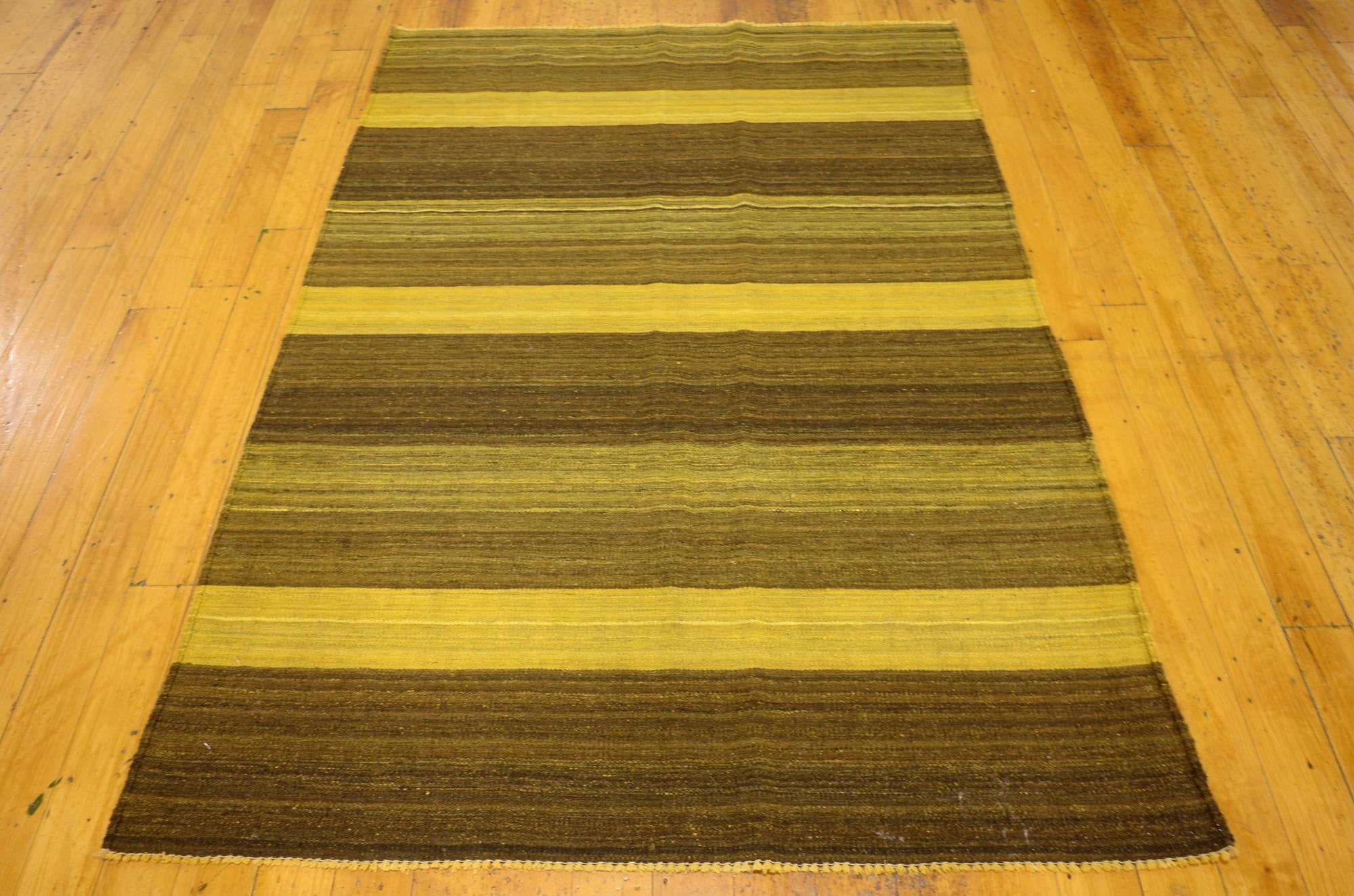 4' 2 x 5' 11 Hand Woven Kilim Afghan Wool Rug