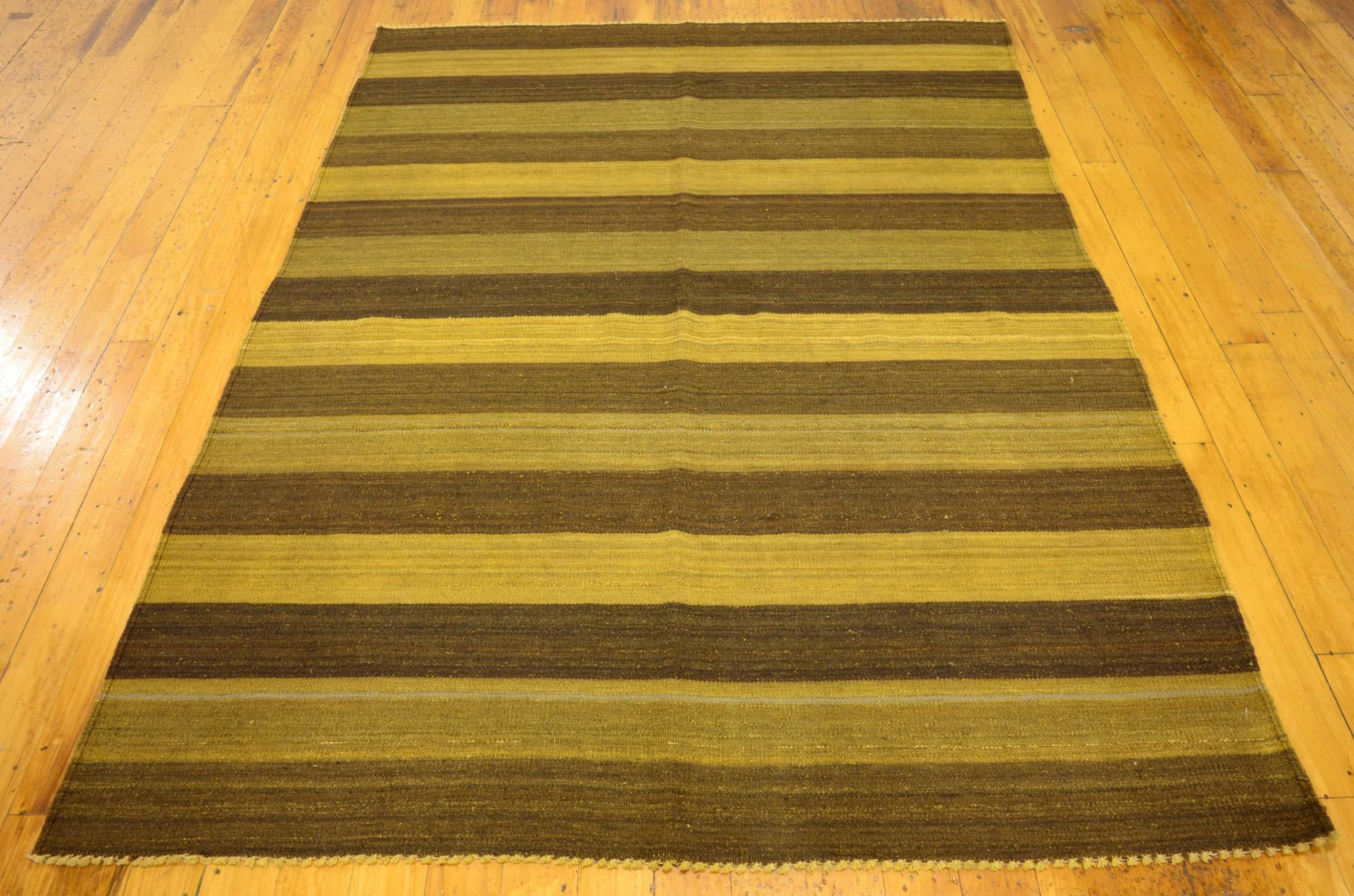 5' 2 x 6' 10 Hand Woven Kilim Afghan Wool Rug