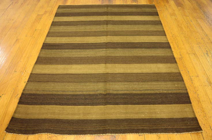 Detail image of 5' x 6' 9 Hand Woven Kilim Afghan Wool Rug