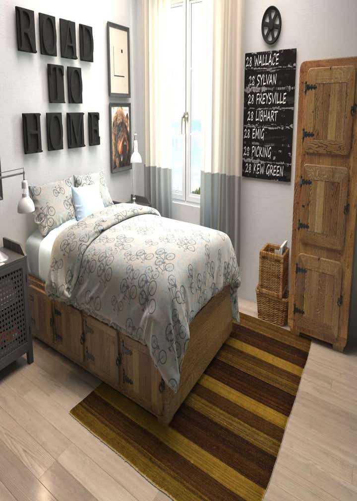 5' 2 x 6' 9 Hand Woven Kilim Afghan Wool Rug