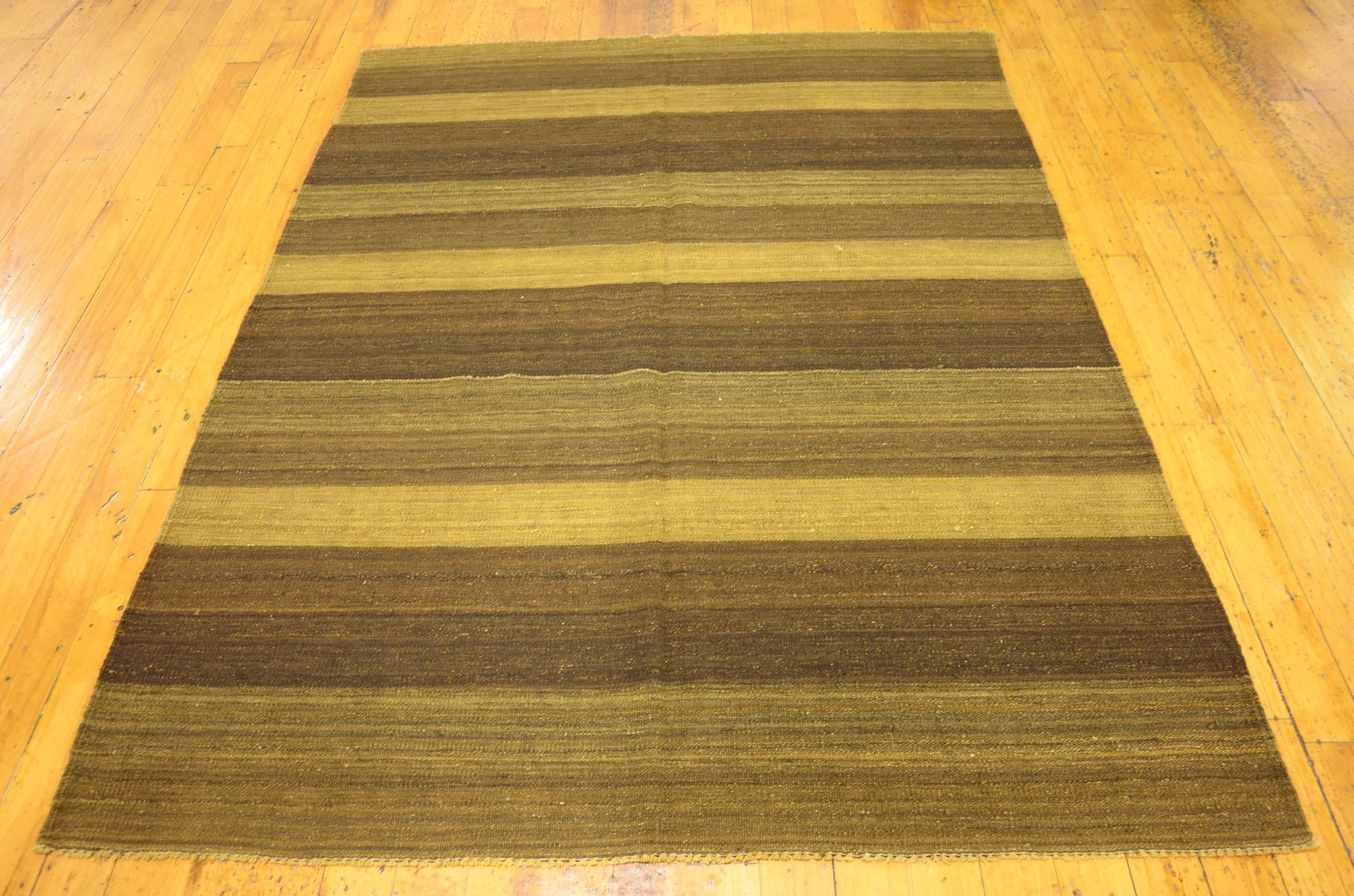 5' 2 x 6' 9 Hand Woven Kilim Afghan Wool Rug