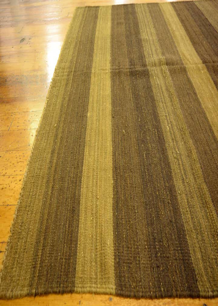 5' 2 x 6' 9 Hand Woven Kilim Afghan Wool Rug