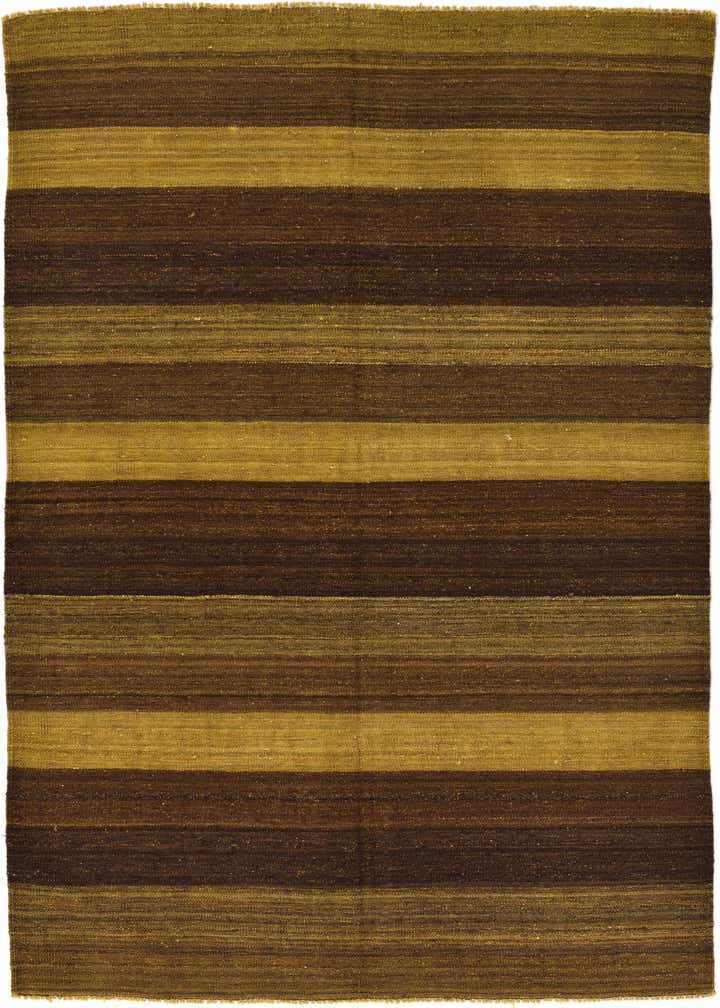 5' 2 x 6' 9 Hand Woven Kilim Afghan Wool Rug