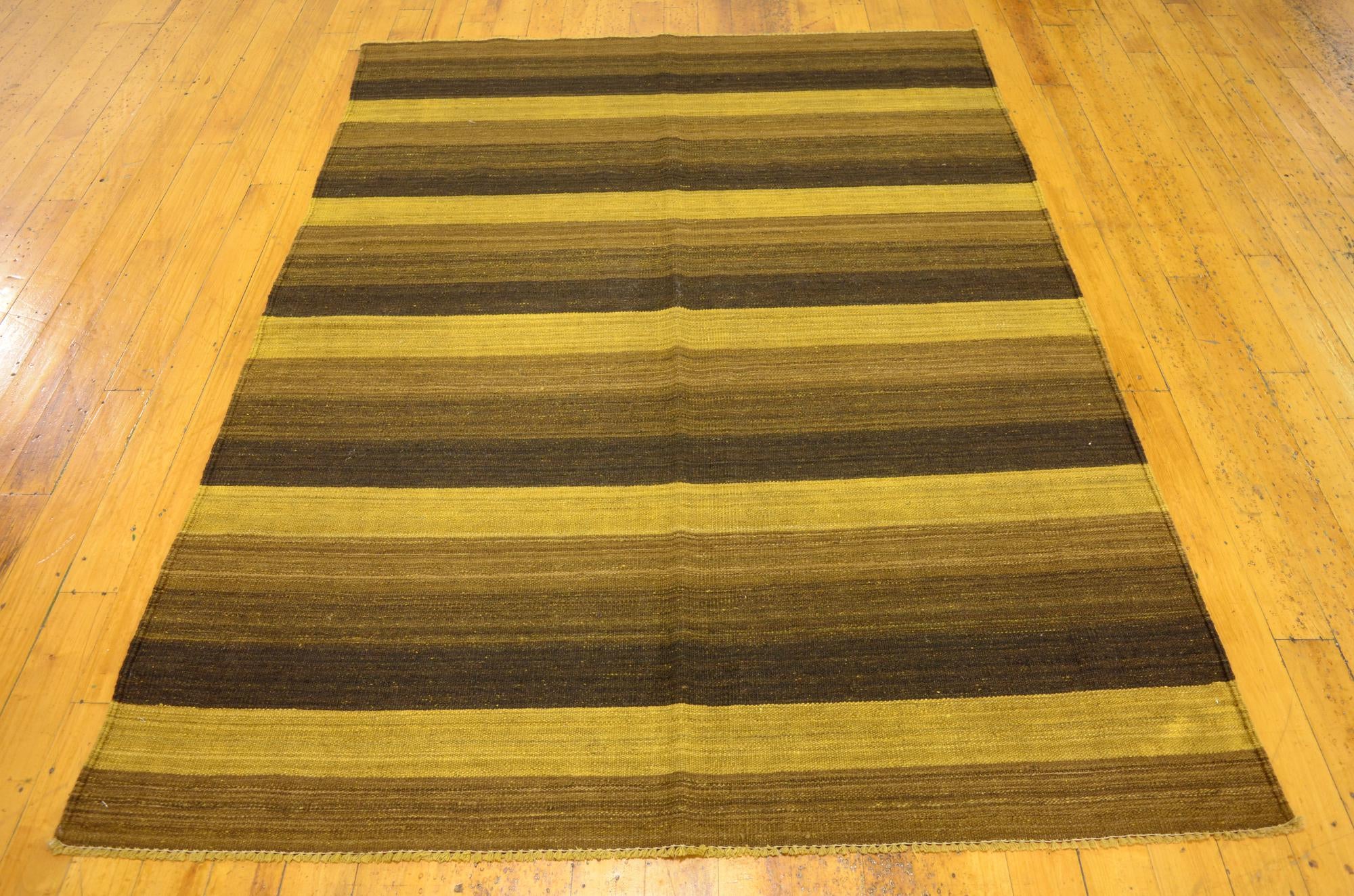 5' 1 x 6' 10 Hand Woven Kilim Afghan Wool Rug